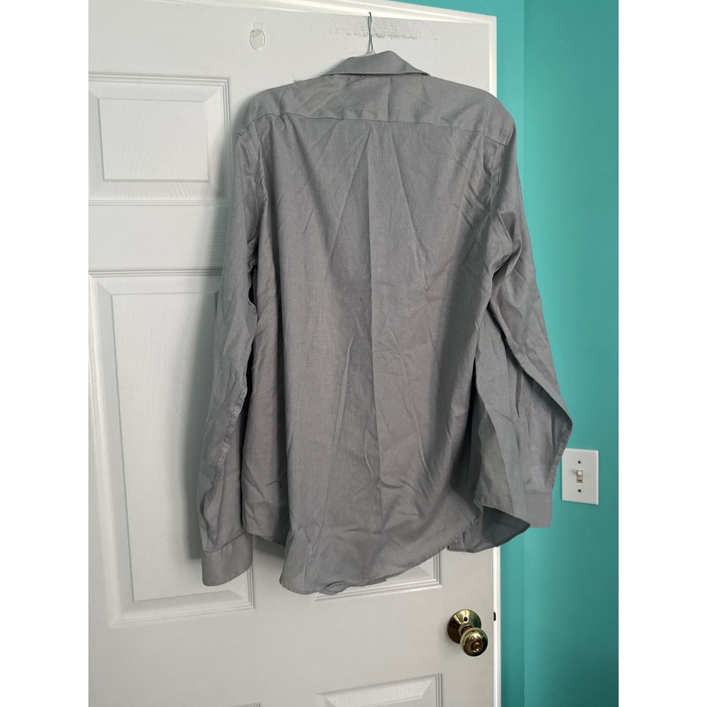 Kenneth‎ Cole Awearness Mens Slim Fit Performance Stretch Dress Shirt Grey XL 17 - Picture 3 of 3